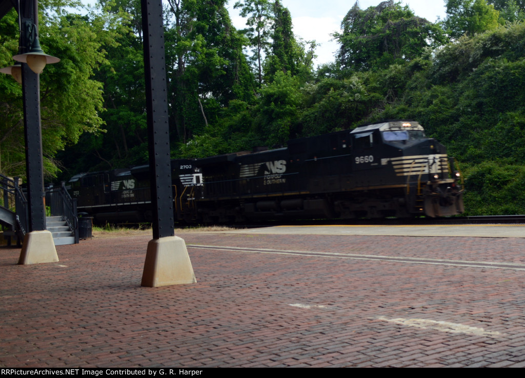 Surprised at his appearance here is a grab shot of NS K99.  Train was solid ethanol tank cars